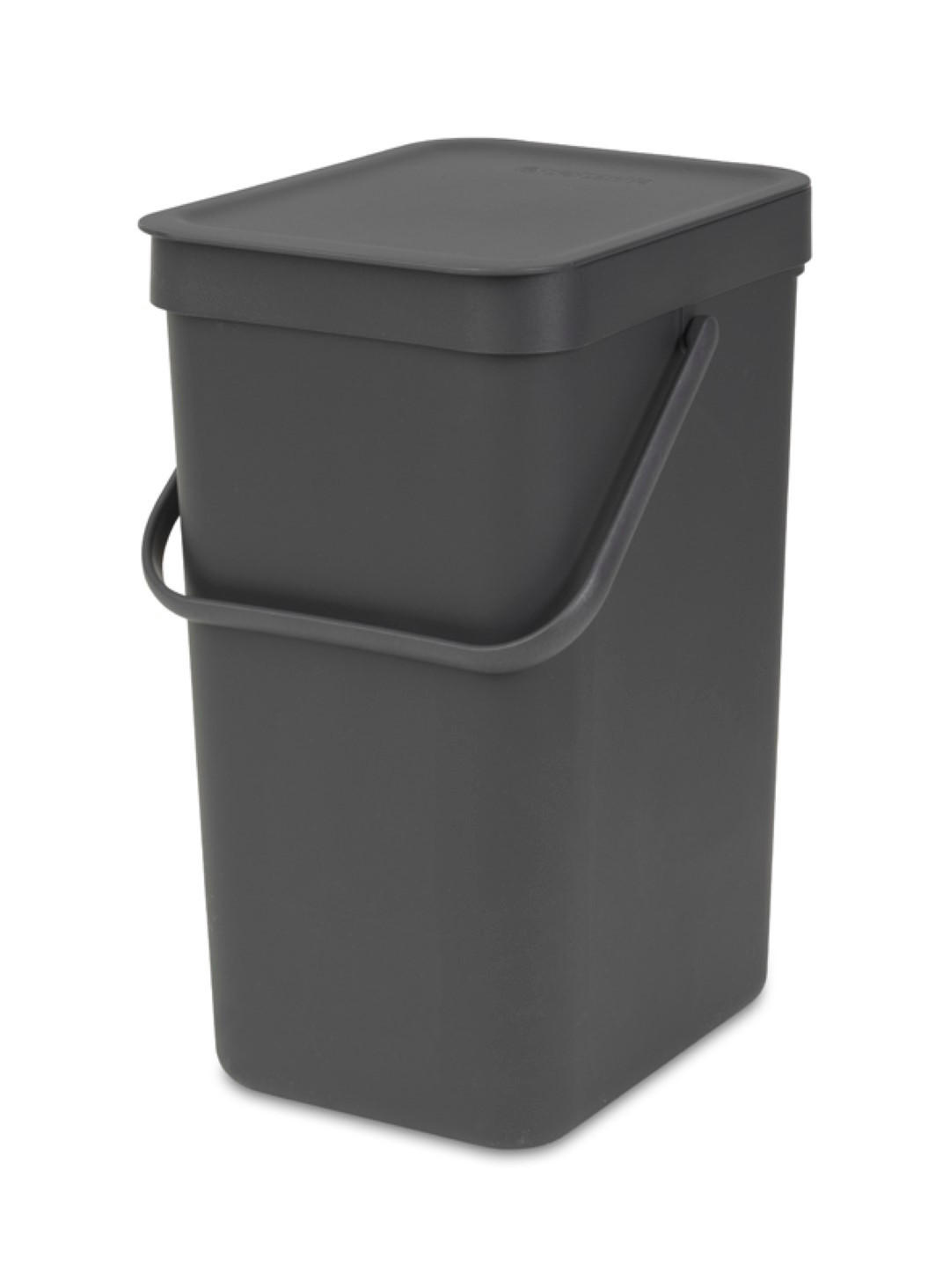 MÜLLEIMER Mit Stay Open Deckel 12 Liter 35 x 20 x 24,9 cm Kunststoff Dunkelgrau - Grau, Kunststoff (20/35/24.9cm) - PROREGAL