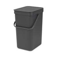 MÜLLEIMER Mit Stay Open Deckel 12 Liter 35 x 20 x 24,9 cm Kunststoff Dunkelgrau - Grau, Kunststoff (20/35/24.9cm) - PROREGAL
