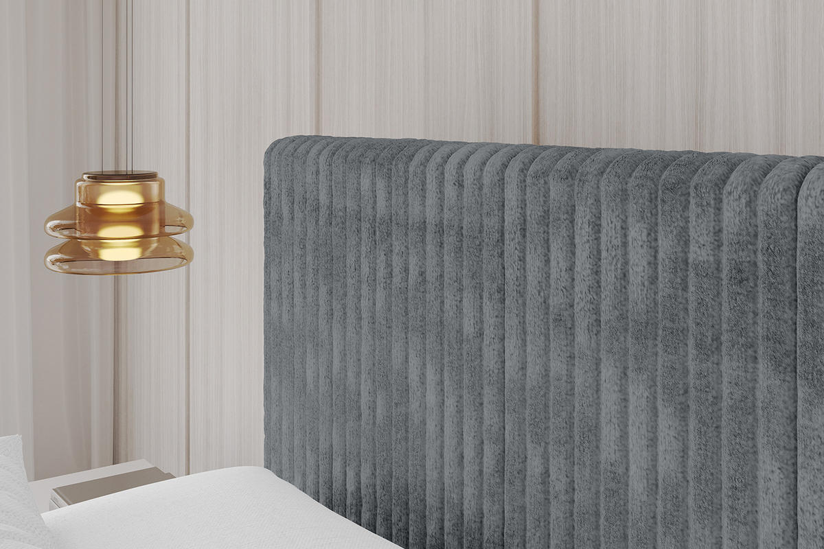 POLSTERBETT mit Bettkasten und Lattenrost, Bett mit Matratze H3/H4 - ALOVA-V1 180x200 Dunkelgrau - Dunkelgrau, Holzwerkstoff/Textil (180/200cm) - ALTDECOR
