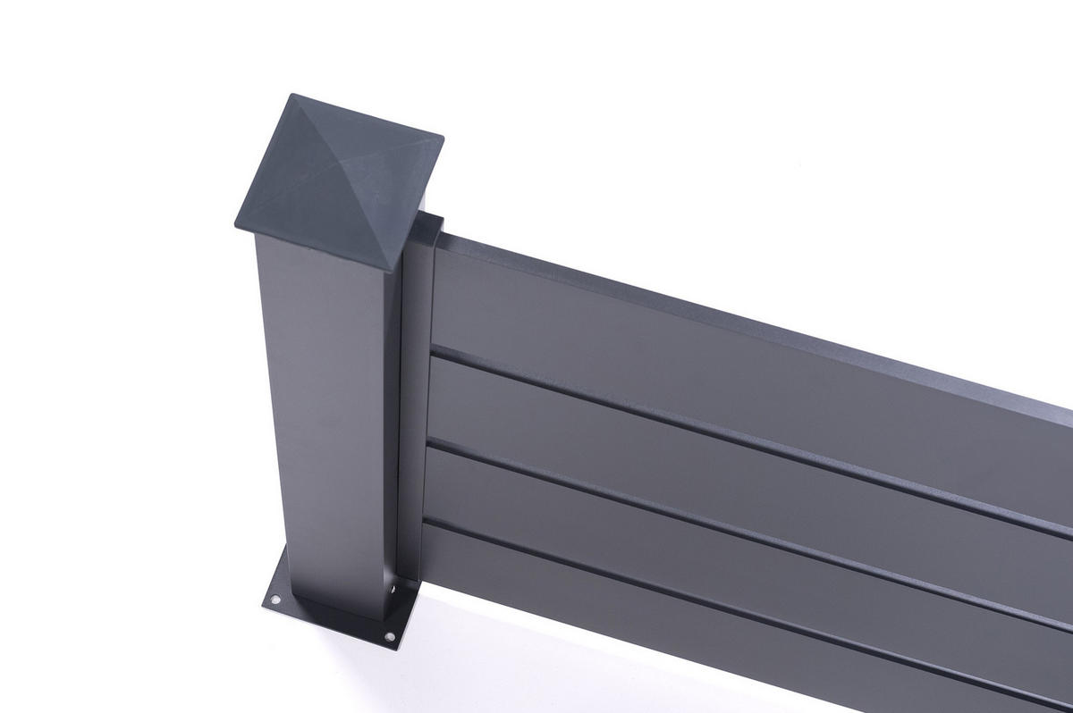 VORGARTENZAUN 3er-Set Vogel grau 1,9m H.80cm aluminium - Grau, Metall (567/80cm) - Casanoov