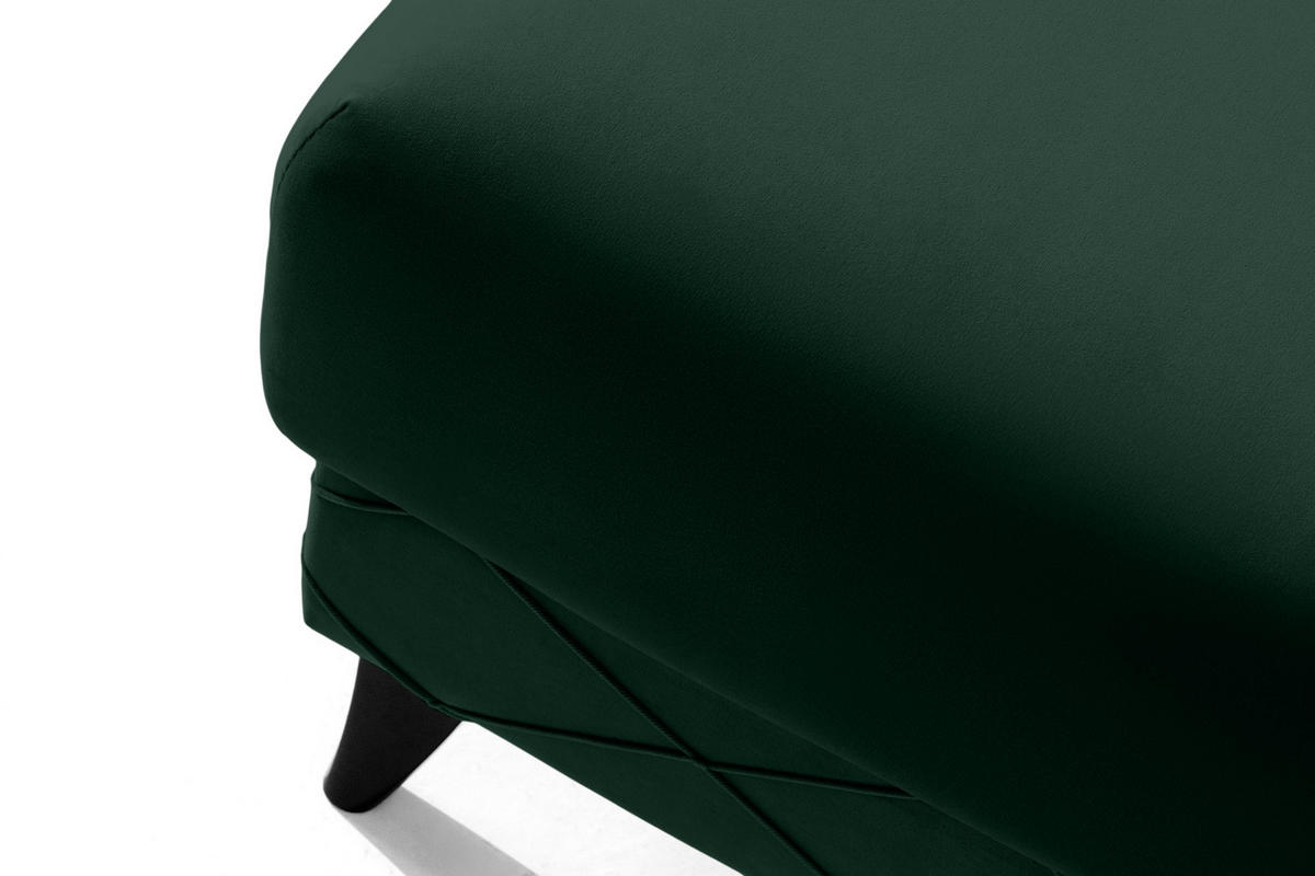 POUF GUSTAVO III Velours, Dunkelgrün - Dunkelgrün, Holz/Holzwerkstoff (92/49/92cm) - KONSIMO®