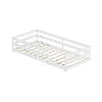BODENBETT 90/200 cm DE-33039 mit Schutzgitter Weiß - Weiß, Holz (90/200cm) - ComfortXL
