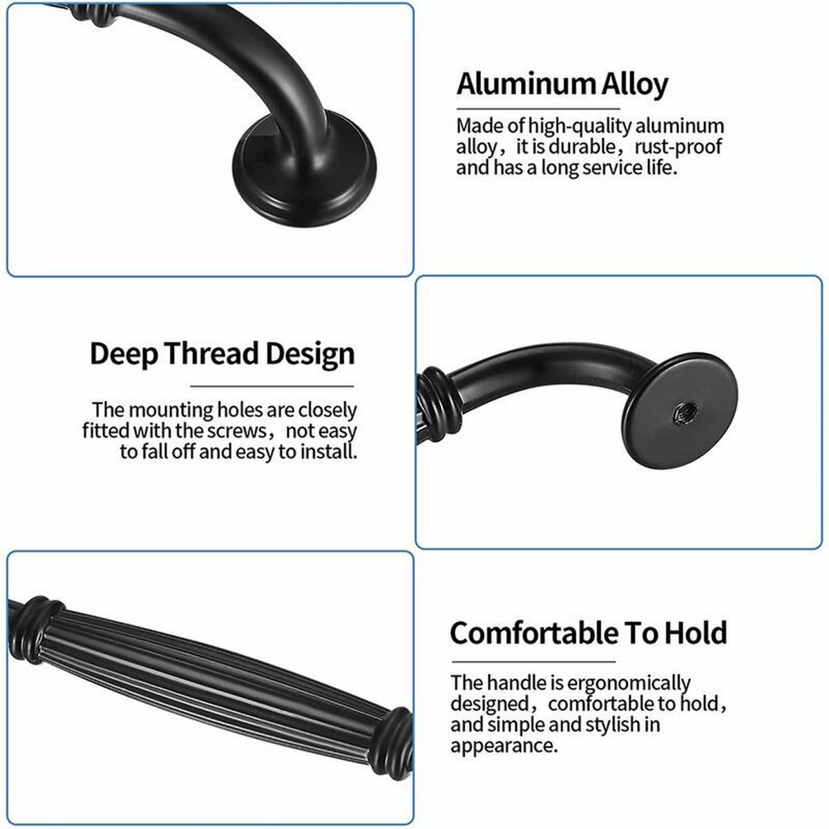 MÖBELGRIFF Schwarz 10er-Set 96 mm - Schwarz, Metall (2.1/3.6/11.6cm)