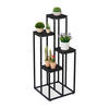BLUMENTREPPE - Schwarz, Holzwerkstoff/Metall (40/40/100cm) - Relaxdays