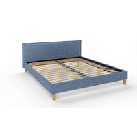 POLSTERBETT Arles 180/200 cm Boucle Stoff - Hellbraun/Blau, Holz/Textil (180/200cm) - S-Style Möbel