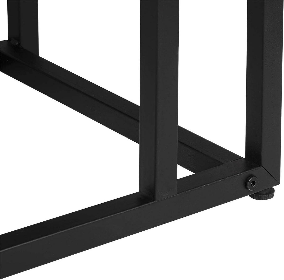 BEISTELLTISCH 55x36x59,5cm(BxTxH), Schwarz - Schwarz, Holzwerkstoff/Metall (36/55/59.5cm) - Woltu