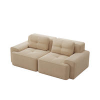 SOFA aus Cordstoff mit Tiefsitz Modulares für Wohnzimmer, beige - Beige, Textil (104/69/204cm) - Luhomfu