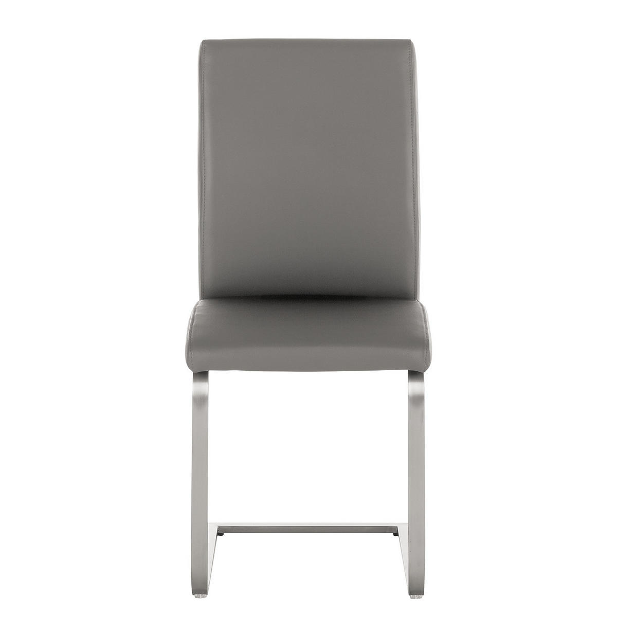 FREISCHWINGER - 2er-Set - Echtleder - Grau, Leder/Metall (44/98/58cm) - home24