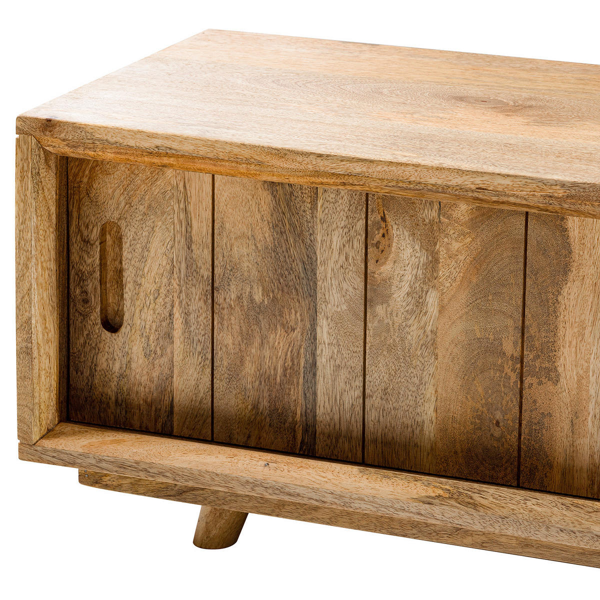 TV-LOWBOARD - Mango massiv / Wiener Geflecht - Naturfarben, Holz (180/41/40cm) - home24