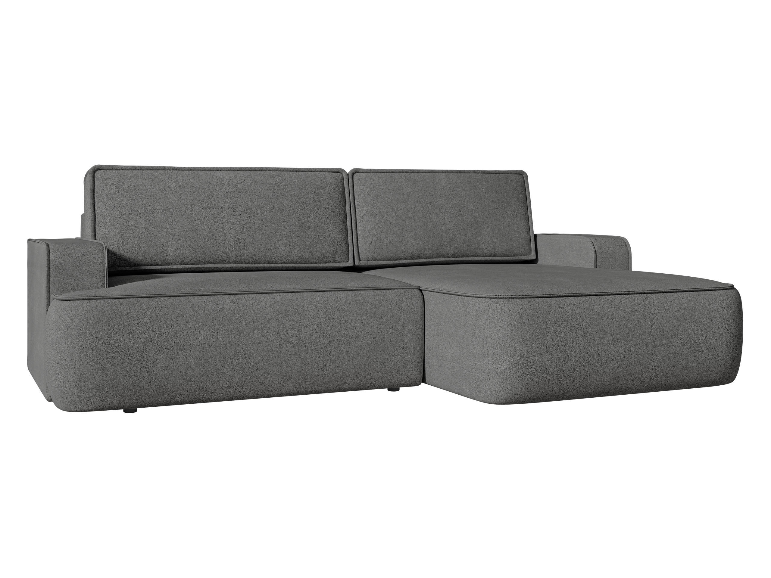 ECKSOFA Mono, Seite: Rechts - Schwarz/Grau, Holz/Kunststoff (260/168cm) - MIRJAN24