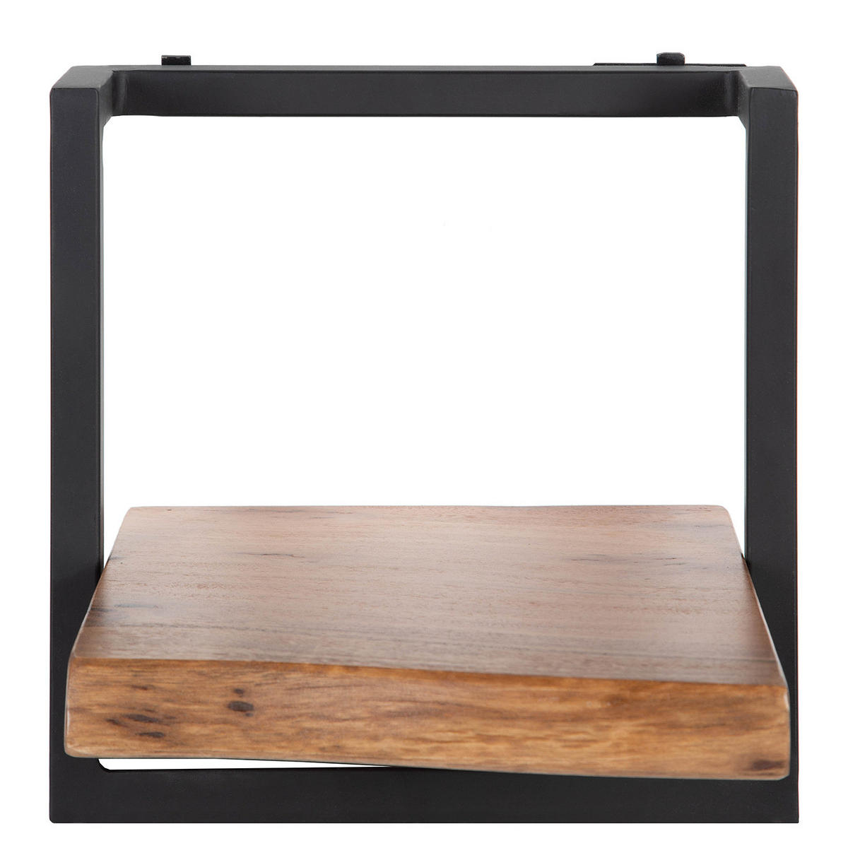 WANDREGAL - Akazie massiv / Metall - Akaziefarben, Metall (30/30/26cm) - home24