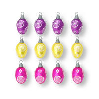 OSTERSET Ostereier Mehrfarbig 6cm (Glas / 12 Stk.) - Multicolor, Glas (4/6/4cm)