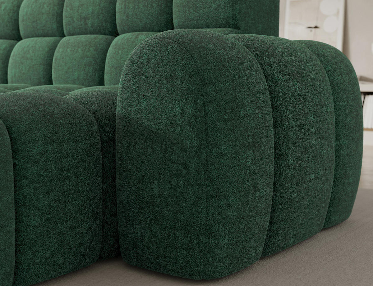 ECKSOFA Lorveno L - Grün (Amore 35) - Grün, Holzwerkstoff (283/165cm) - Möblo