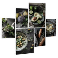 BILDERSET 6er-Set 30x40 cm + 20x30 cm vintage Küche - Schwarz, Kunststoff (105/85cm) - artissimo