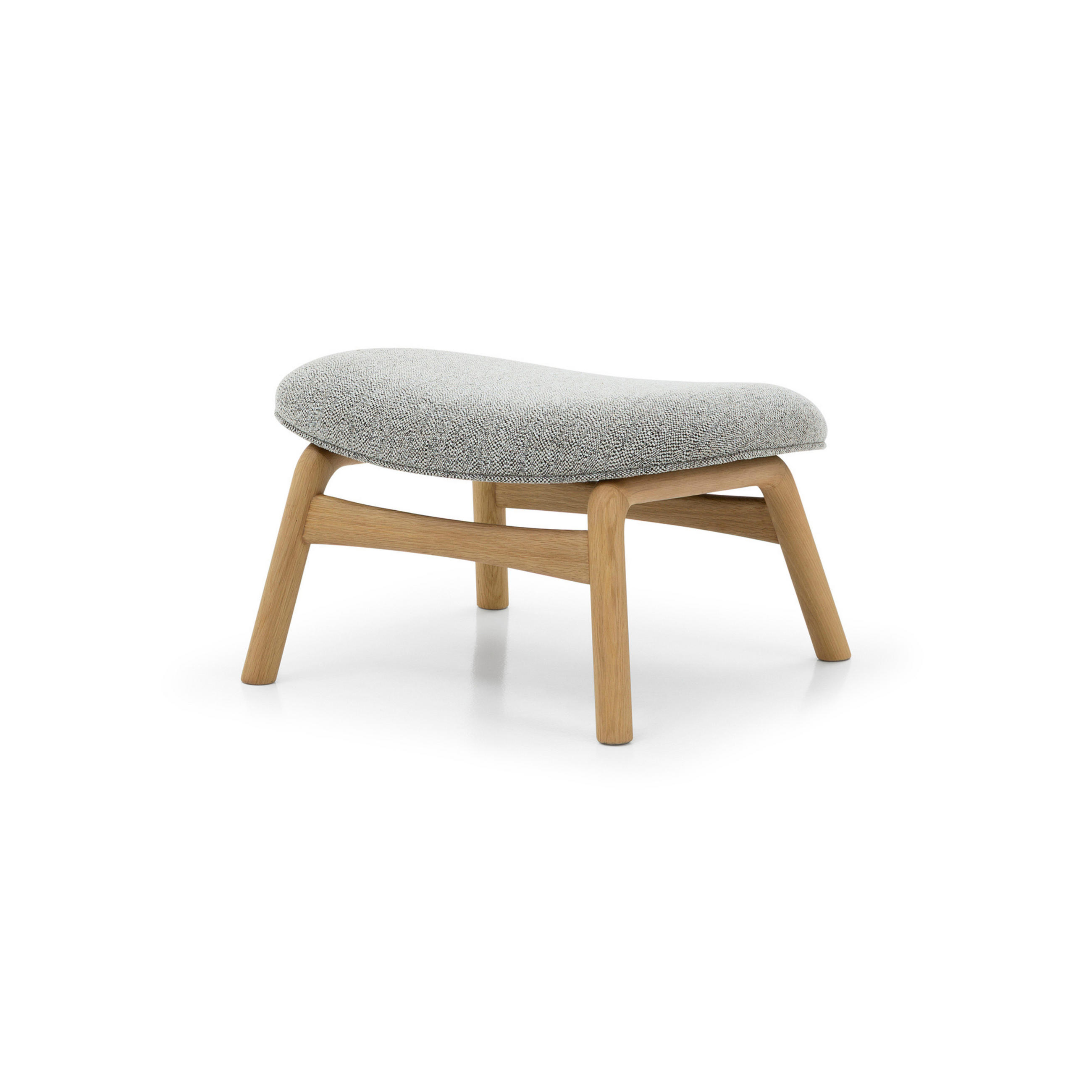 FUSSHOCKER Theo, Natur Massiveiche - Grau, Holz (51/36/62cm) - WOODEK