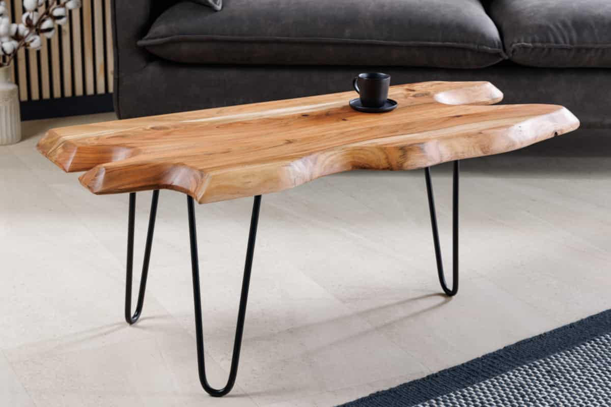 COUCHTISCH WILD Akazie rechteckig Natur 100cm - Braun, Holz/Metall (41/100/40cm) - riess-ambiente