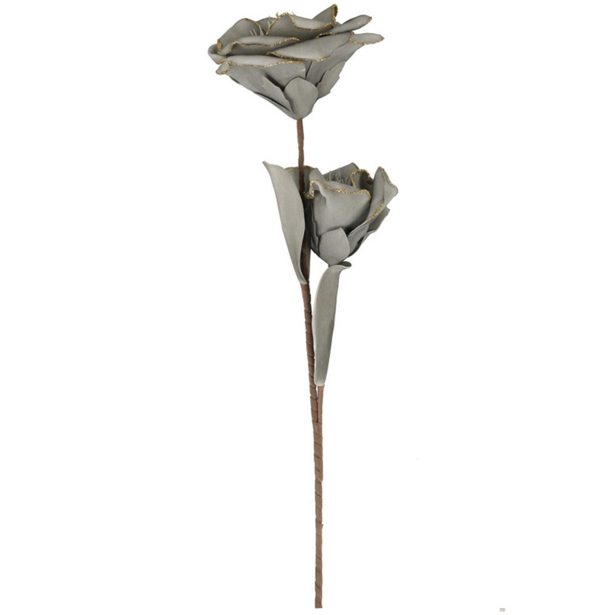 HIBISKUS-ZWEIG mit Glitzer Basic Grau 20/20/96 cm Kunstoff - Grau, Kunststoff (96cm) - Mondex