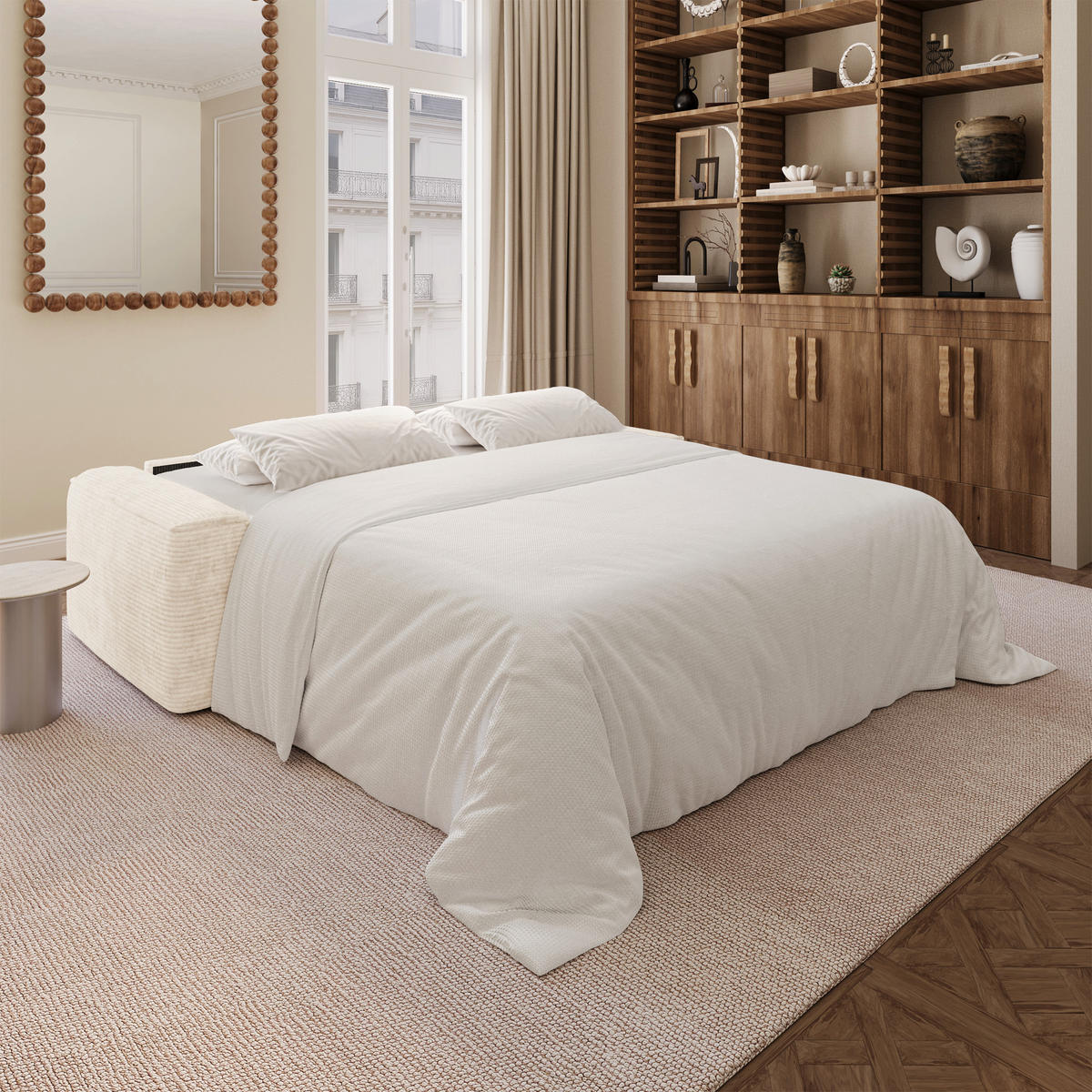 SCHLAFSOFA Express COMO Cord Beige 236cm - Beige, Textil (236/78/100cm) - Premium Interiors