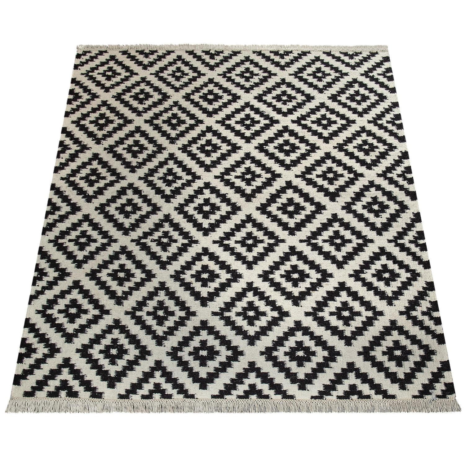 HOCHFLORTEPPICH 120/170 cm Kenitra 500 - Schwarz, Naturmaterialen (120/170cm) - Paco Home
