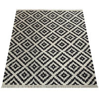 NATURFASER-TEPPICH KENITRA 500 SCHWARZ-WEISS 120X170 - Schwarz, Naturmaterialien (120/170cm) - Paco Home