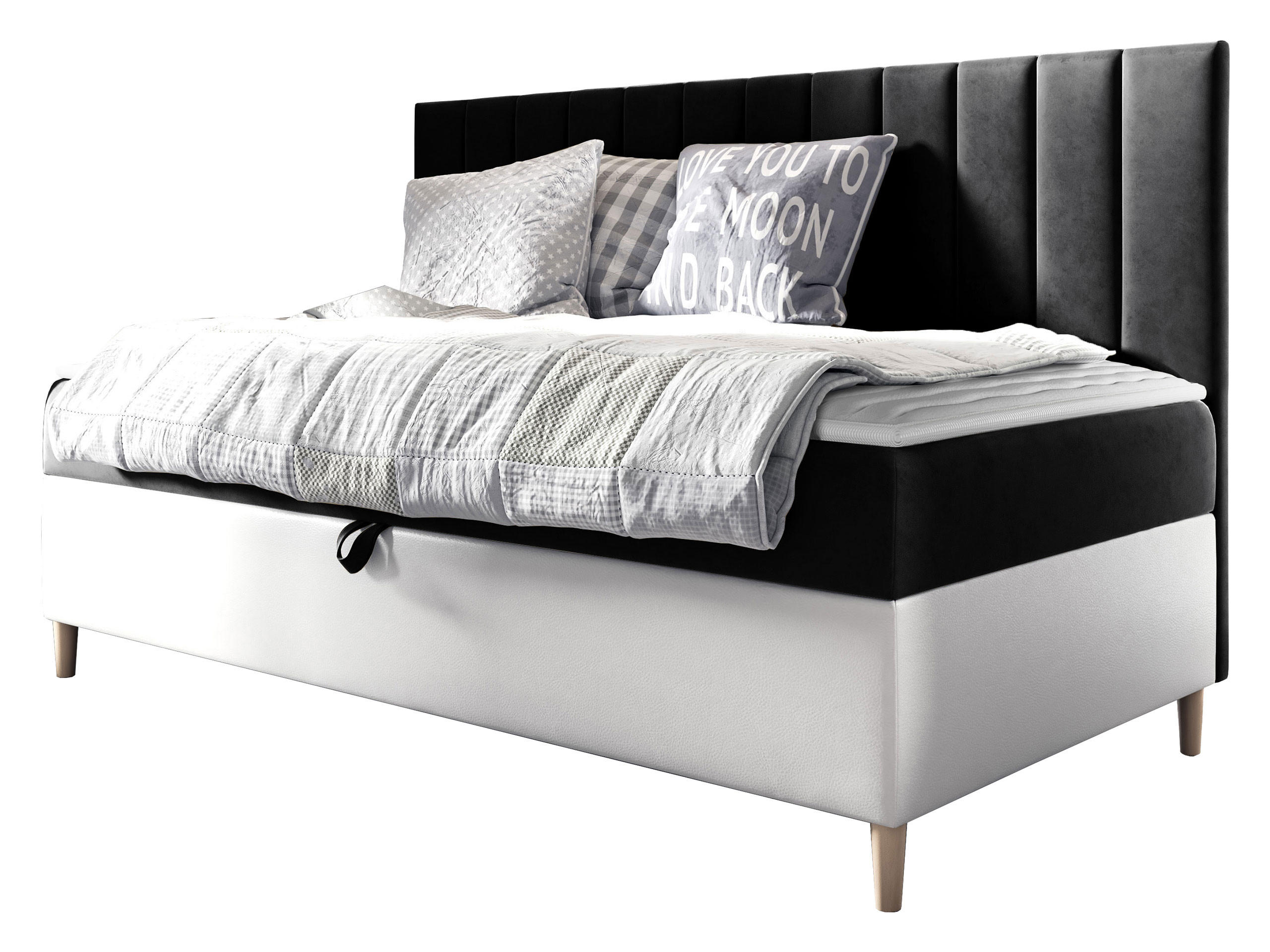 BOXBETT Maja Junior 2 - Schwarz/Weiß, Holz (100/200cm) - MIRJAN24