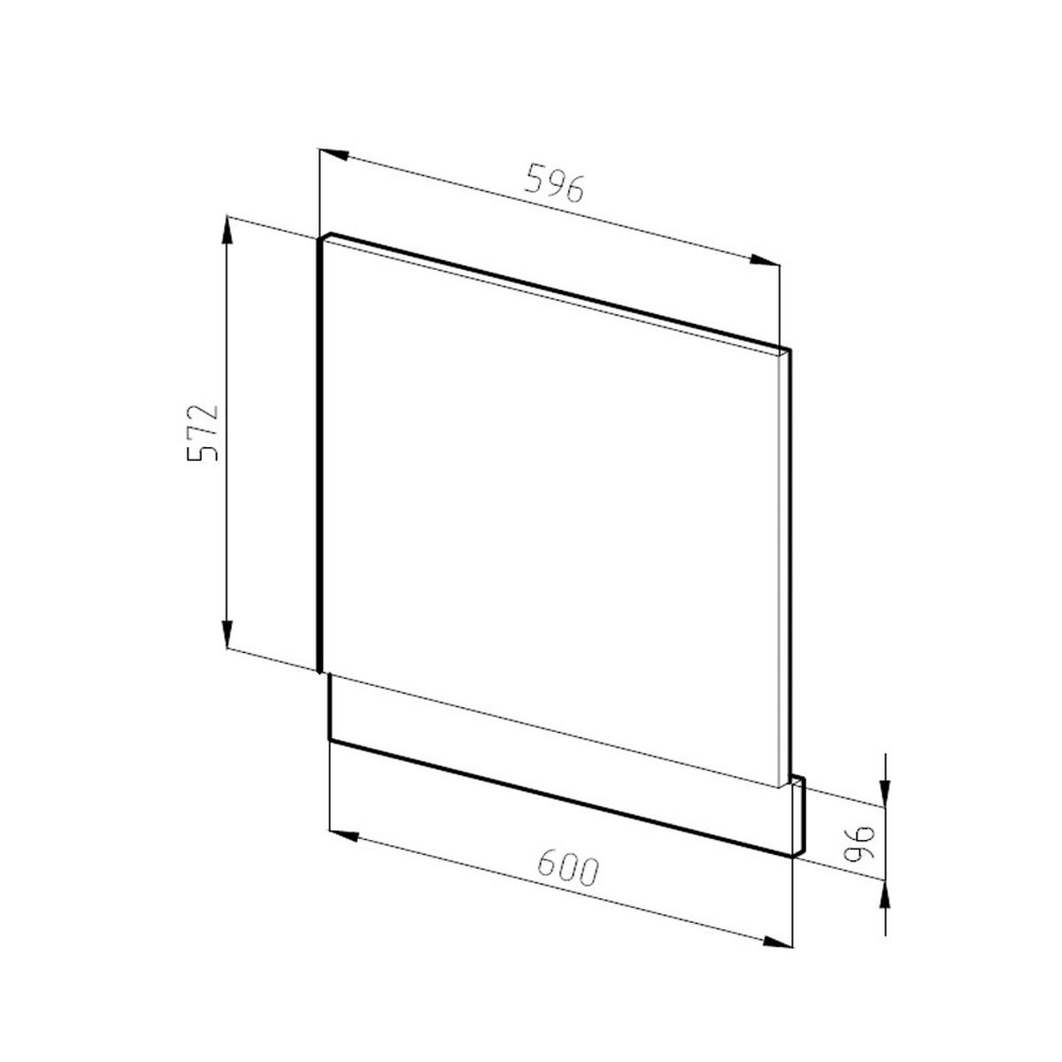 FRONTBLENDE R-Line Anthrazit Hochglanz 60 cm, AP Eiche - Anthrazit/Eiche Wotan, Holzwerkstoff (60/57.2/1.6cm) - Vicco