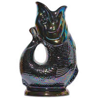 KARAFFE mit „Gluck-Gluck“-Geräusch 27,5/17/9,5 cm - Schwarz Hochglanz, Keramik (1.2L) - Gluckigluck