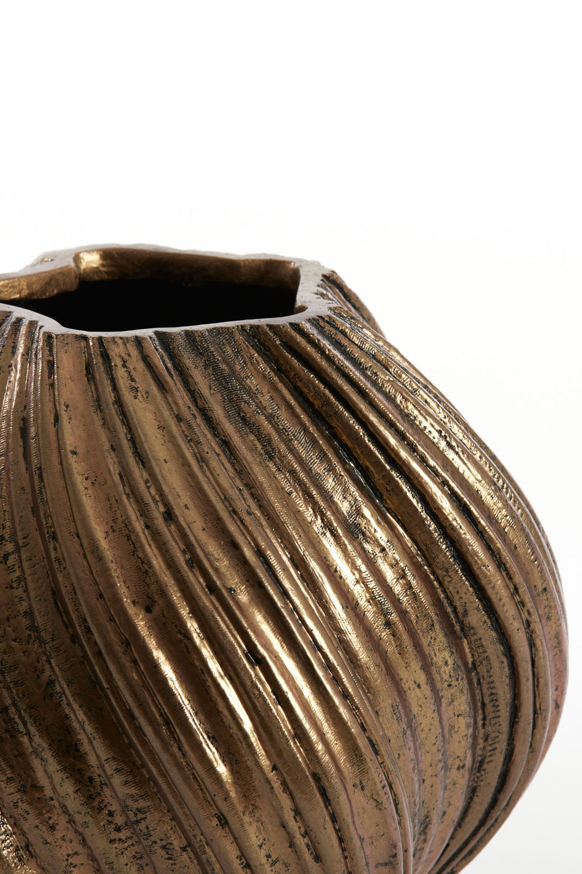 VASE Yatung Bronze Ø34/32 cm - Bronzefarben, Stein (32cm) - Light & Living