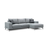 ECKSOFA MEDIOLANE 4-Sitzer, silberfarben - Silberfarben, Holzwerkstoff/Textil (282/219cm) - Courtois Laville