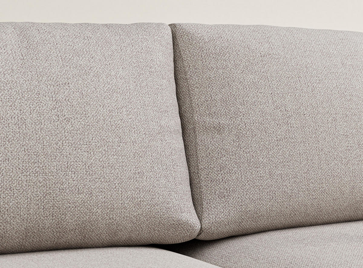 WOHNLANDSCHAFT MIT SCHLAFFUNKTION Numba Beige Webstoff - Schwarz/Grau, Holz/Holzwerkstoff (397/70/153cm) - Maison de Reve