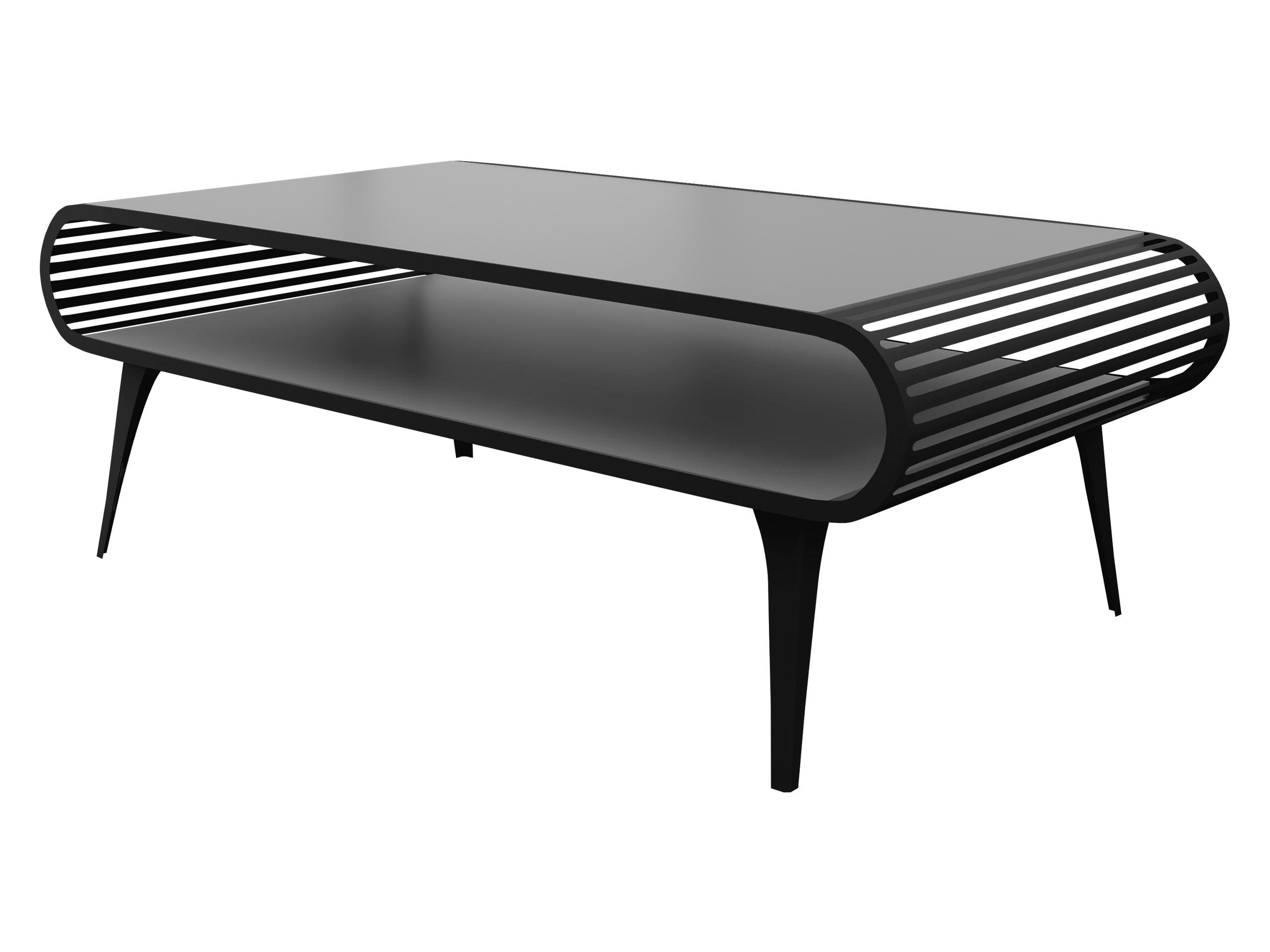 Mirjan24 Couchtisch Schwarz, Hellgrau 120x44x60 cm