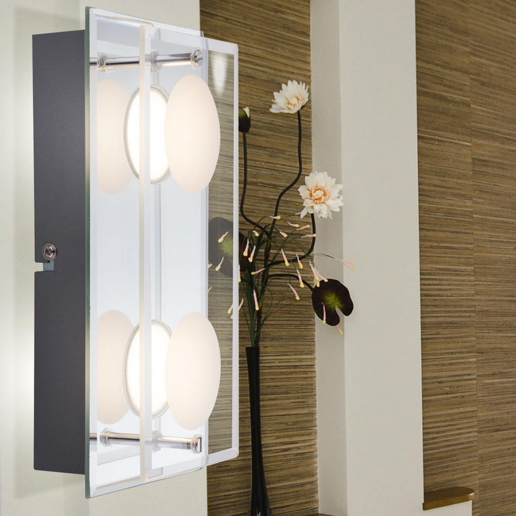 Thumbnail - Globo Lighting Led, Silber, Glas, 12x6.5x24 cm, Lampen & Leuchten, LED Beleuchtung, LED-Wandleuchten