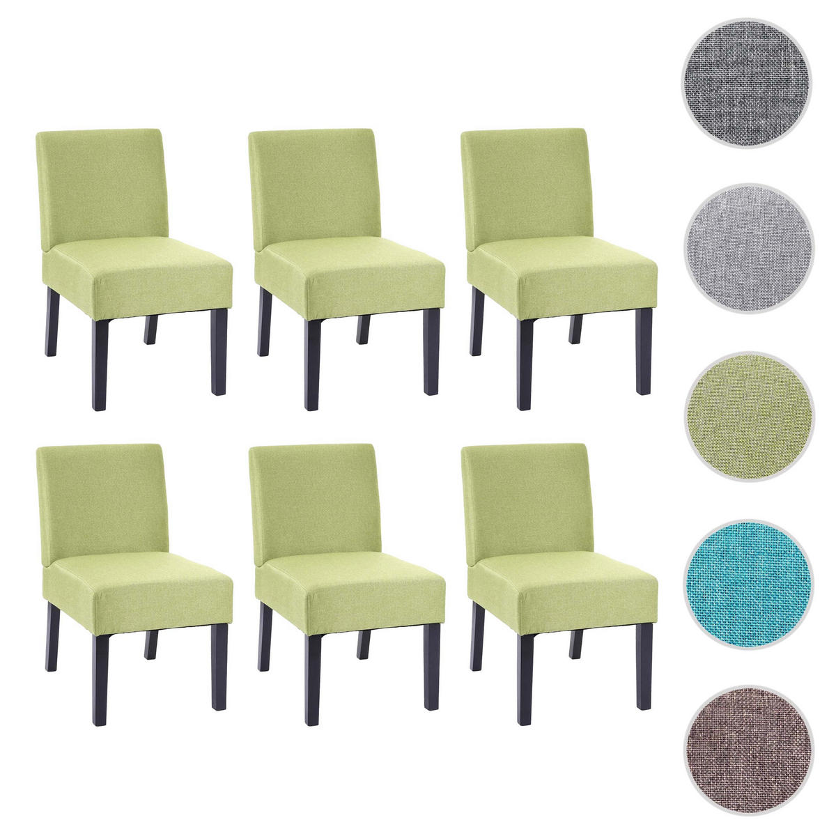 ESSZIMMERSTUHL Grün 6er-Set - Grün, Textil (48/84/64cm) - MCW