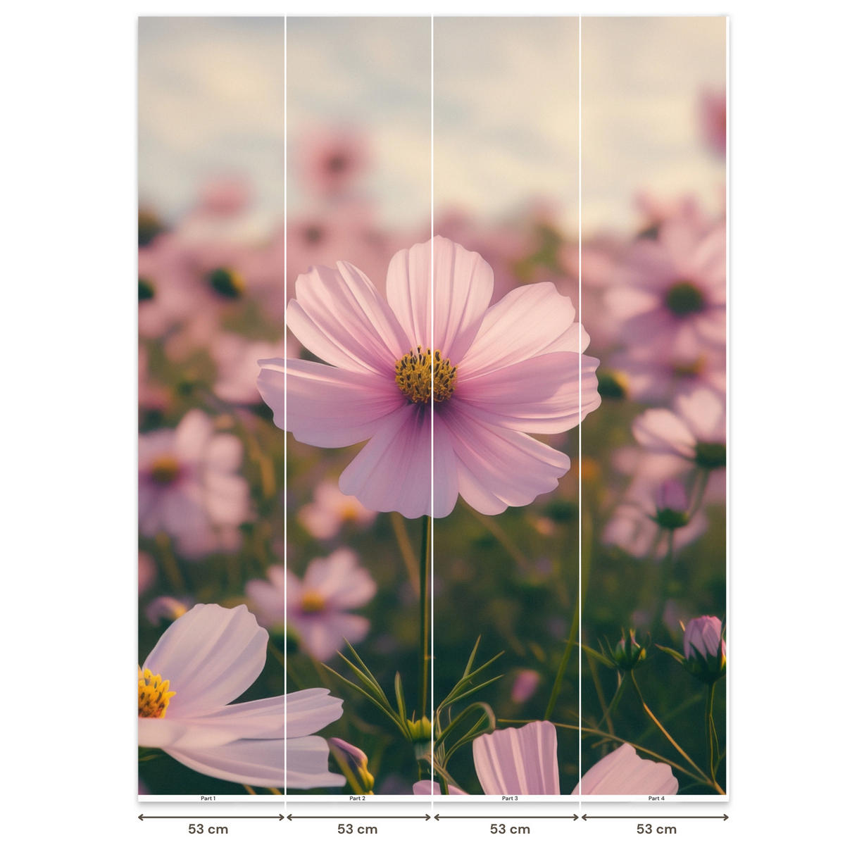 TAPETE - Blumen - Lila - Unscharf - 220x300 cm - Rosa, Papier (220/300cm) - OnlyWow