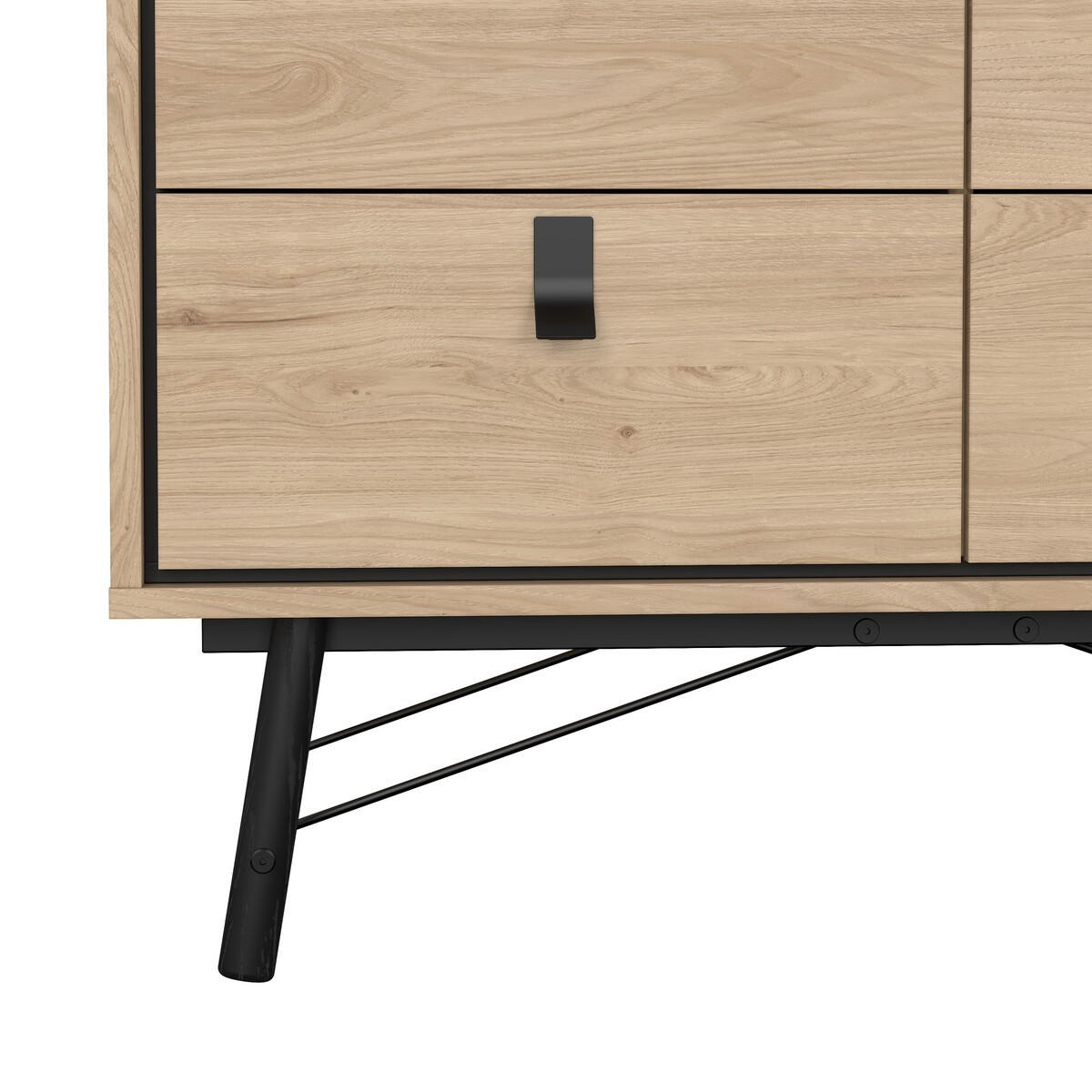 DOPPELTE Kommode mit 6 Schubladen mit Metallgestell joyce 101,8/40,1/94,8 cm - Zwetschgeholzfarben, Holzwerkstoff (40.1/94.8/101.8cm) - Calicosy