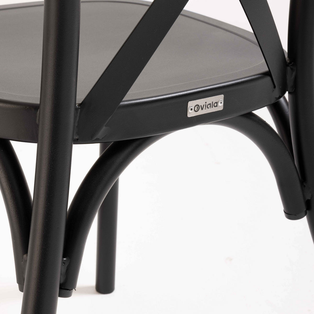 GARTENSTUHL, Schwarz - Schwarz, Metall (44/87/52cm) - Oviala