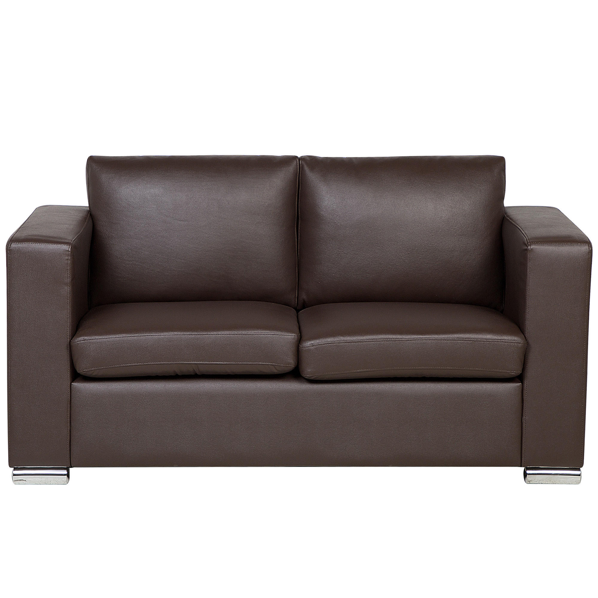 2-SITZER-SOFA Echtleder Braun Helsinki - Dunkelbraun, Leder (152/72/76cm) - Beliani