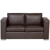 2-SITZER-SOFA Echtleder Braun Helsinki - Dunkelbraun, Leder (152/72/76cm) - Beliani