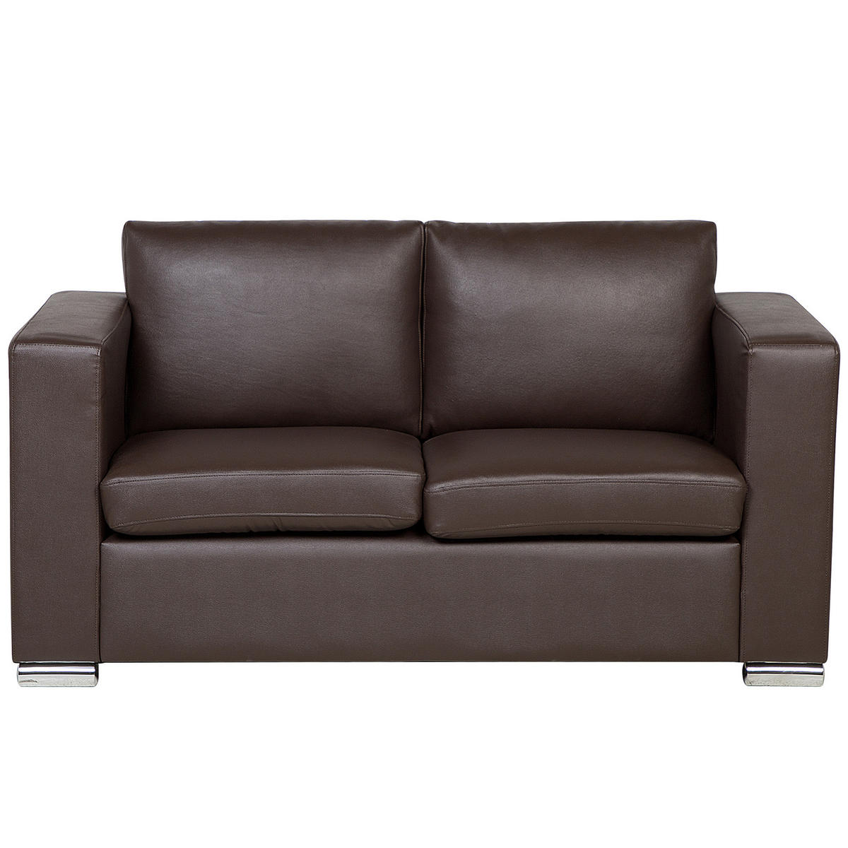 2-SITZER-SOFA Echtleder Braun Helsinki - Dunkelbraun, Leder (152/72/76cm) - Beliani