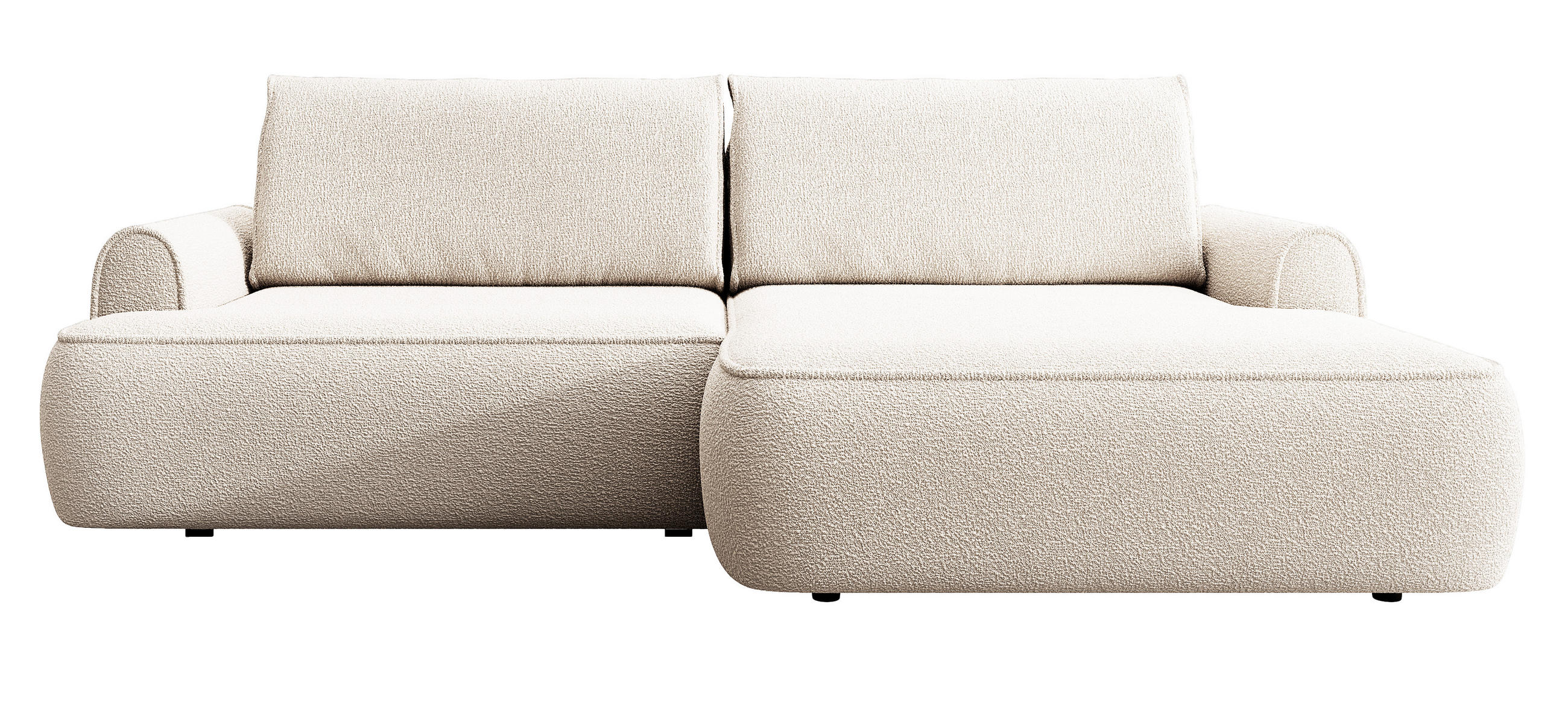 ECKSOFA 250 cm Mareno mit Bettkasten, Schlaffunktion, Rechts, Creme - Creme, Holz (146/250cm) - Emporius