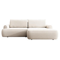ECKSOFA 250 cm Mareno mit Bettkasten, Schlaffunktion, Rechts, Creme - Creme, Holz (146/250cm) - Emporius