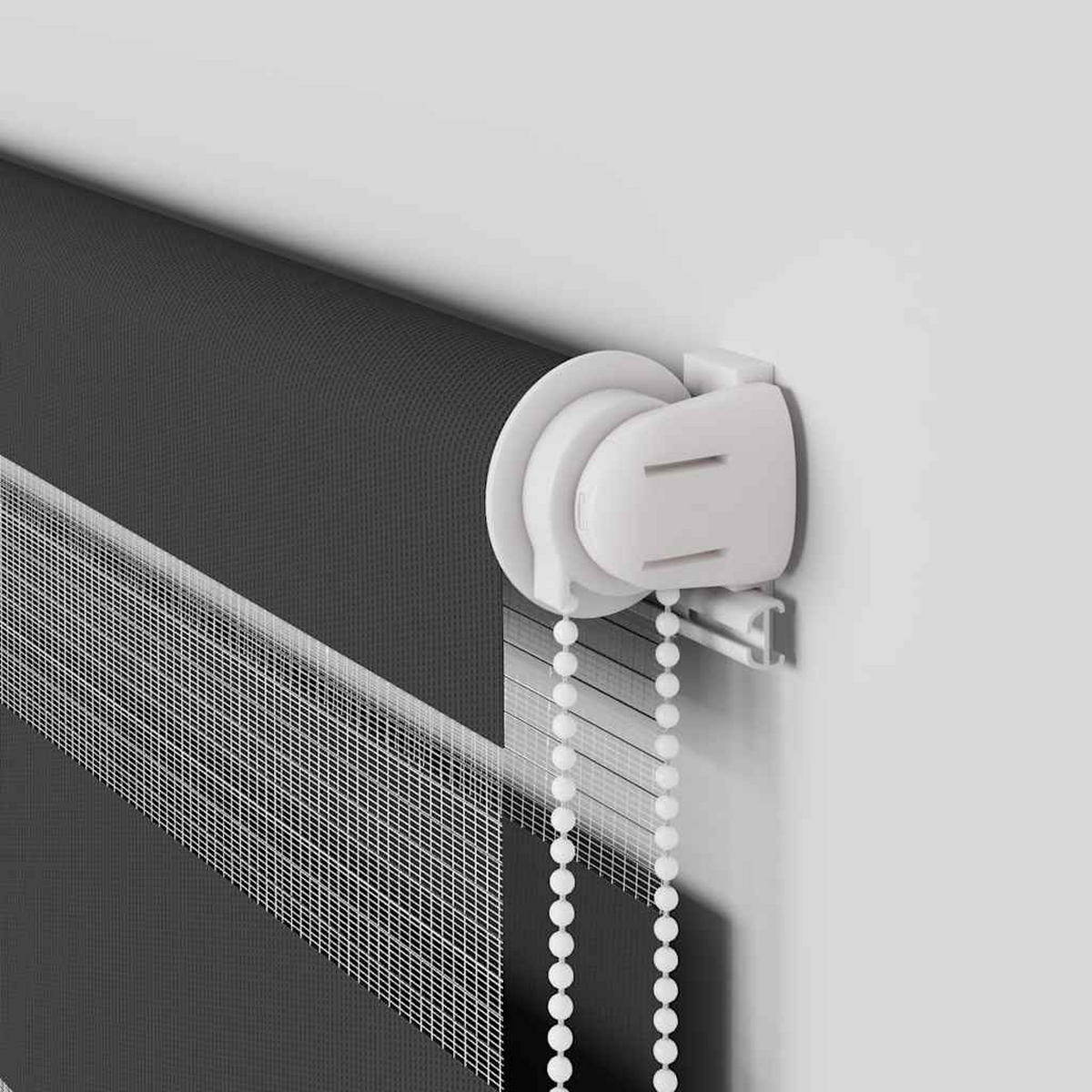 DOPPELROLLO 70/150 cm Stoffbreite 65,9 cm aus Polyester Schwarz - Schwarz, Textil (70/150cm) - vidaXL