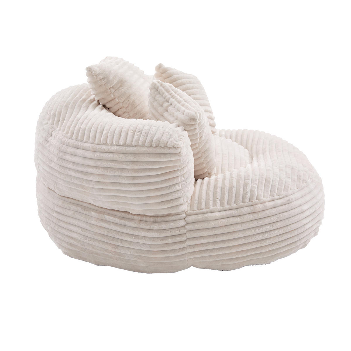 SITZSACK 1-Sitzer 108/108/52 cm in Beige aus Cord - Beige, Textil (108/52/108cm) - CHICFURN