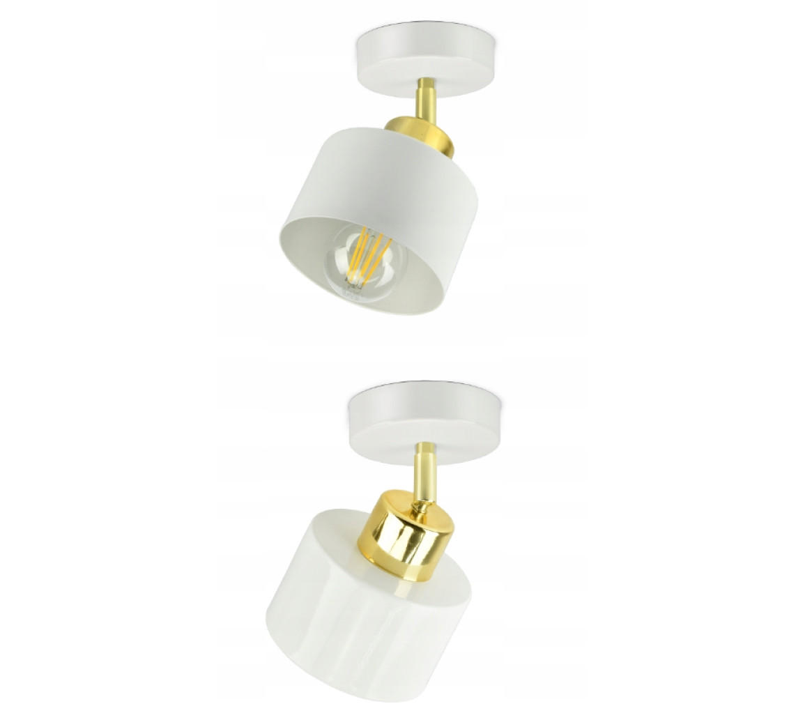 DECKENLEUCHTE Rollen - Goldfarben/Weiß, Metall (12/12/25cm) - kiki design
