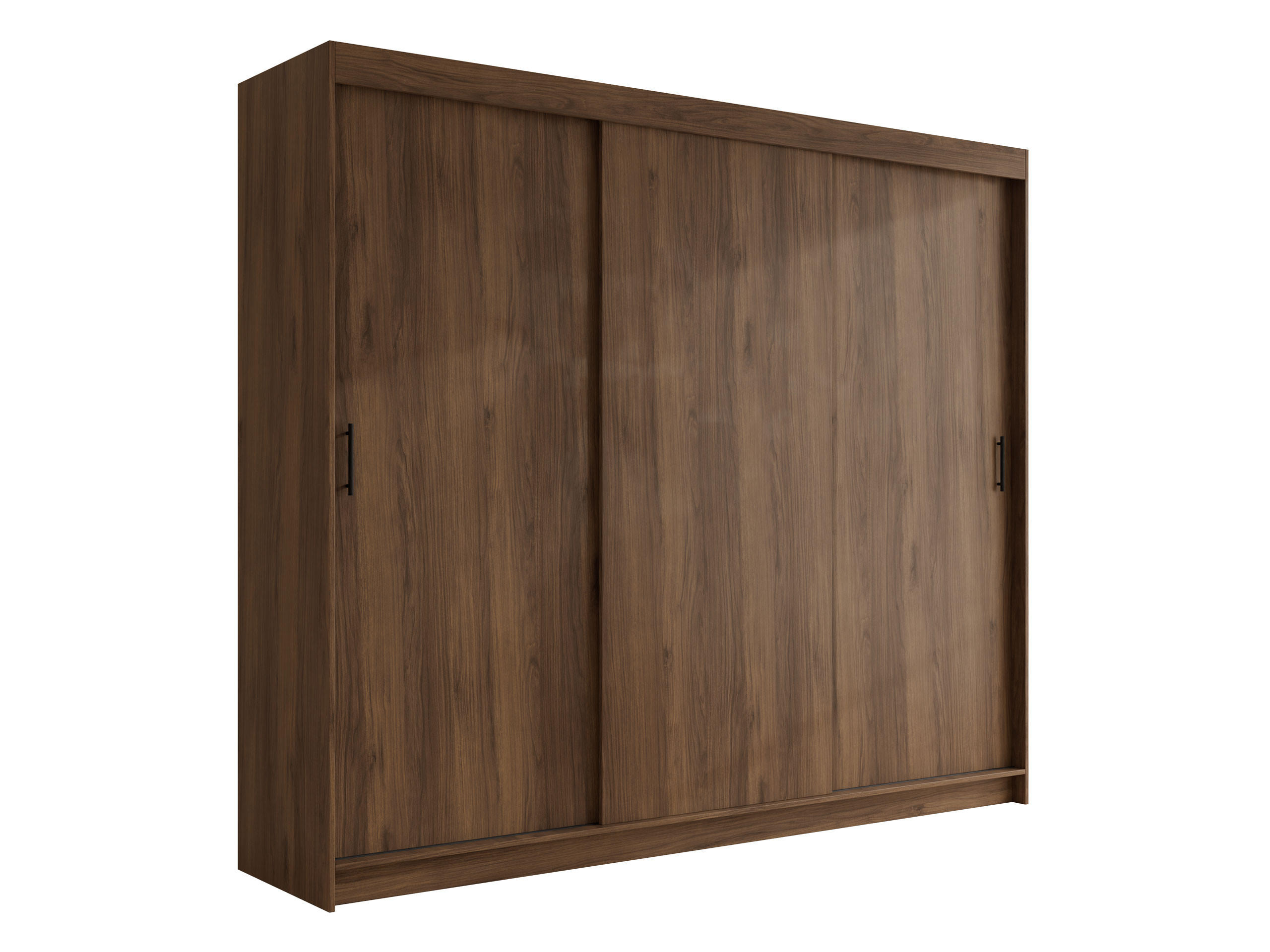 SCHIEBETÜRENSCHRANK Infinity I 250 - Nussbaumfarben/Schwarz, Holzwerkstoff/Kunststoff (250/200/58cm) - MIRJAN24