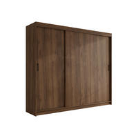 SCHIEBETÜRENSCHRANK Infinity I 250 - Nussbaumfarben/Schwarz, Holzwerkstoff/Kunststoff (250/200/58cm) - MIRJAN24