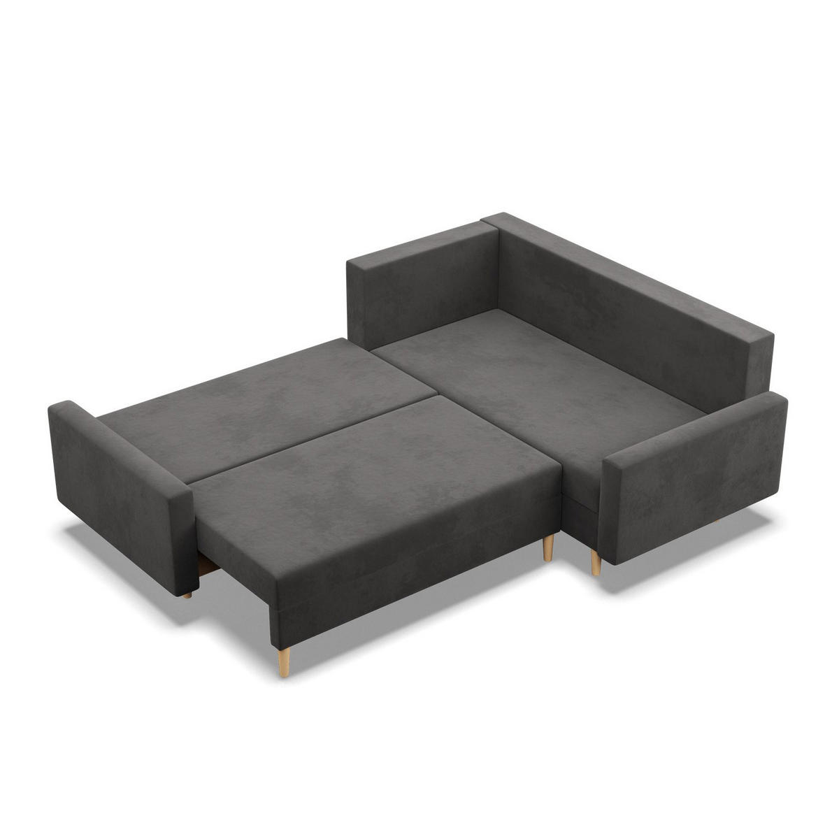ECKSOFA LINKS MIT SCHLAFFUNKTION BLANK, Grau - Grau, Textil (223/175cm) - Mebligo