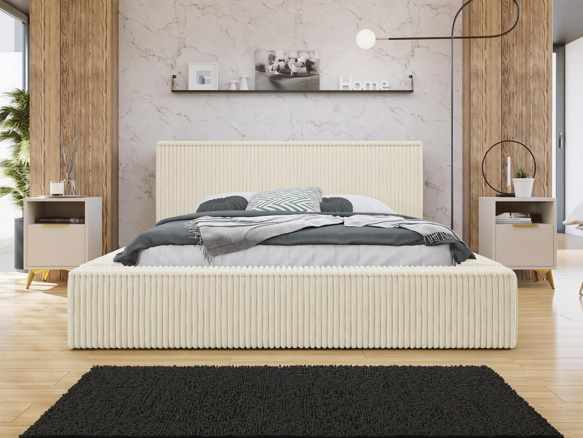 POLSTERBETT Glexi - Creme, Holz/Textil (140/200cm) - MIRJAN24