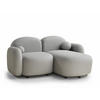 ECKSOFA Bahama Hellgrau Webstoff - Hellgrau/Schwarz, Holz/Holzwerkstoff (190/146cm) - Maison de Reve