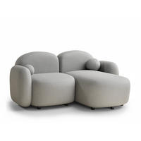 ECKSOFA Bahama Hellgrau Webstoff - Hellgrau/Schwarz, Holz/Holzwerkstoff (190/146cm) - Maison de Reve